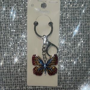 Butterfly Crystal Keychain - Multicolor